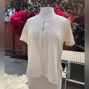 Vintage vanilla cream peasant blouse